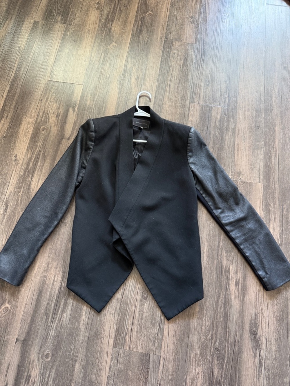 BCBGMaxAzria Black Open Draped Jacket